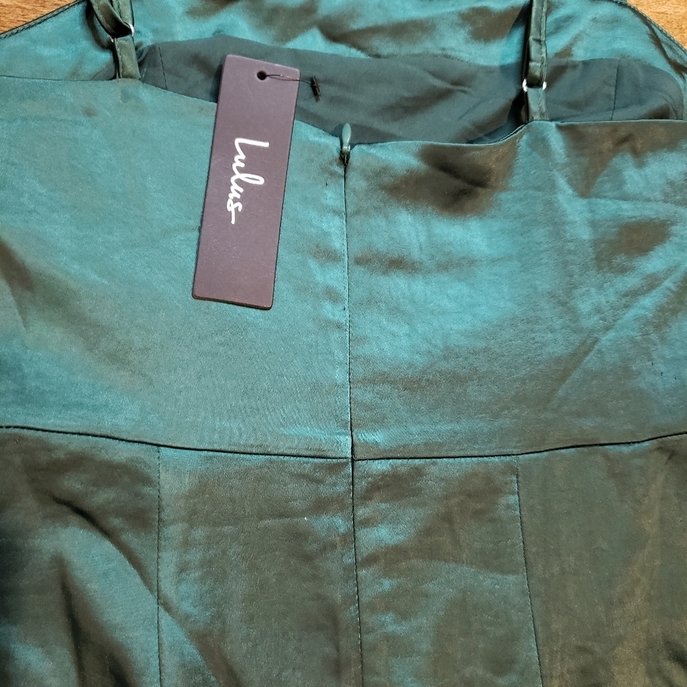 Lulus Green Ruffle Mini Dress Small NWT - Picture 7 of 10
